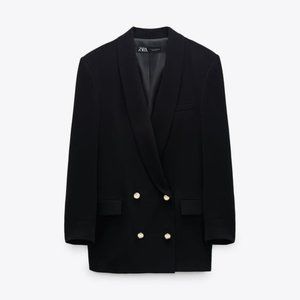 NWT Zara Double Breasted Tuxedo Collar Blazer